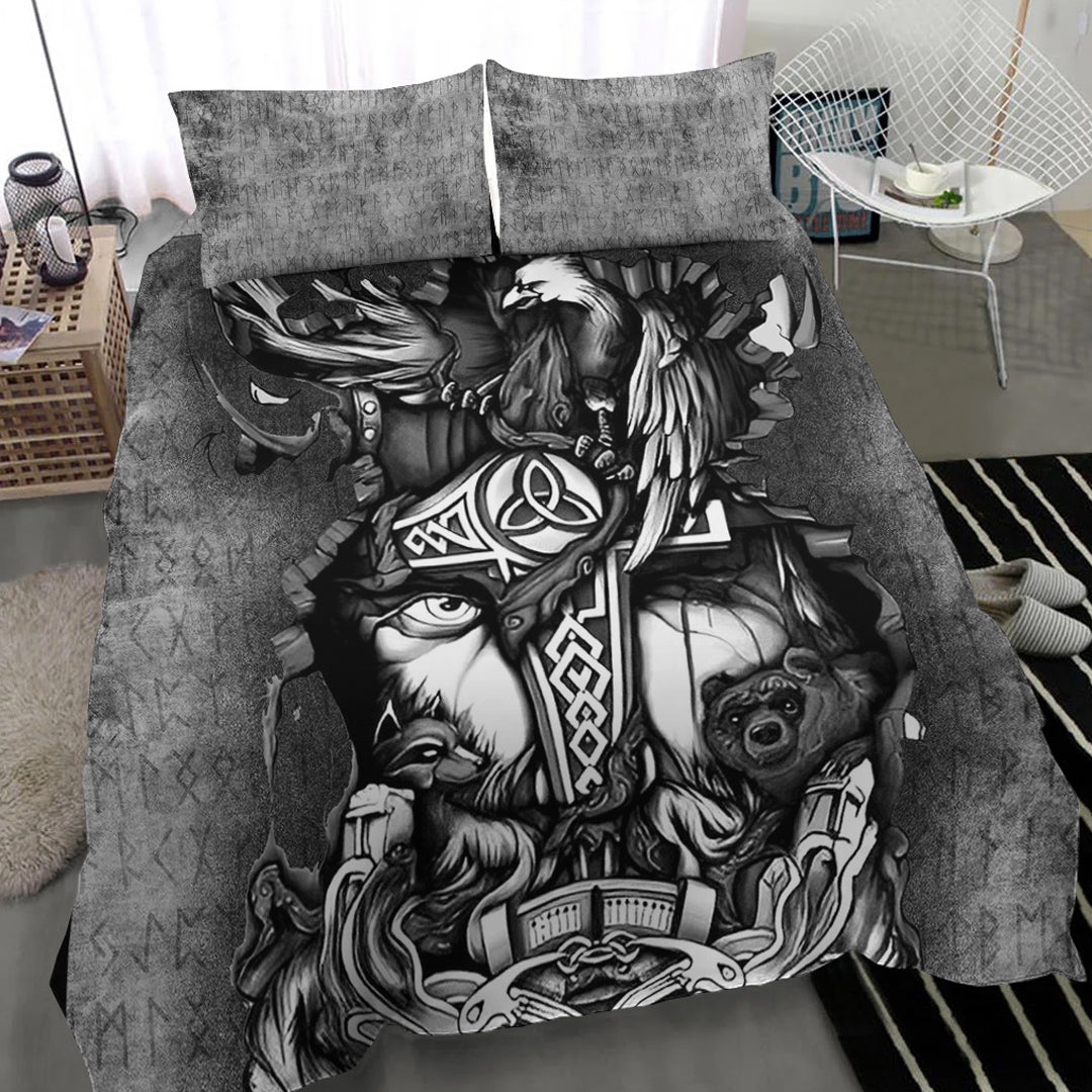 Viking Bedding Set Viking Odin Wolf Bear Raven