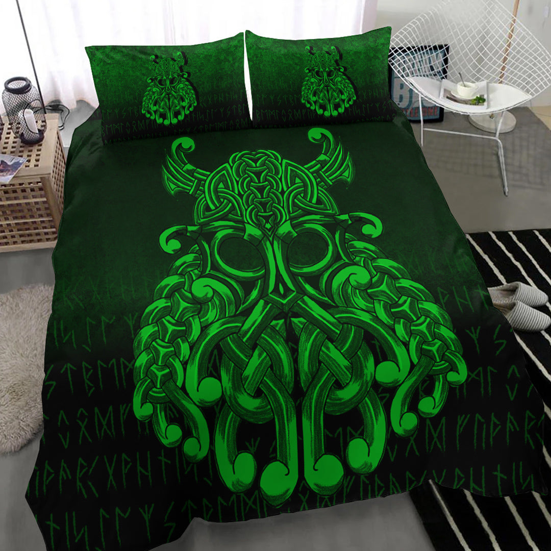 Viking Bedding Set Vikings Odin Valhalla Green Version