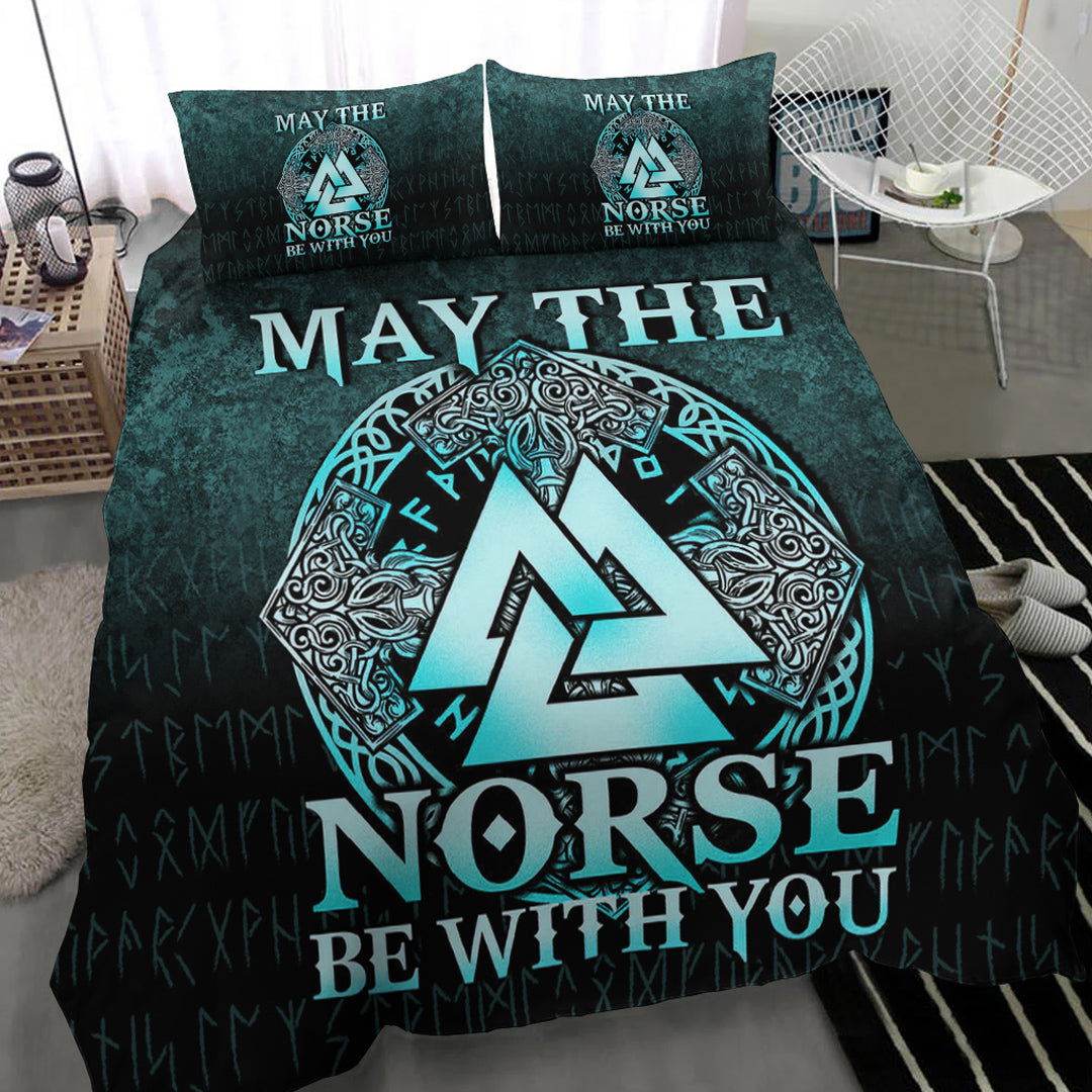 Viking Bedding Set May The Norse Be With You Viking Cyan Version