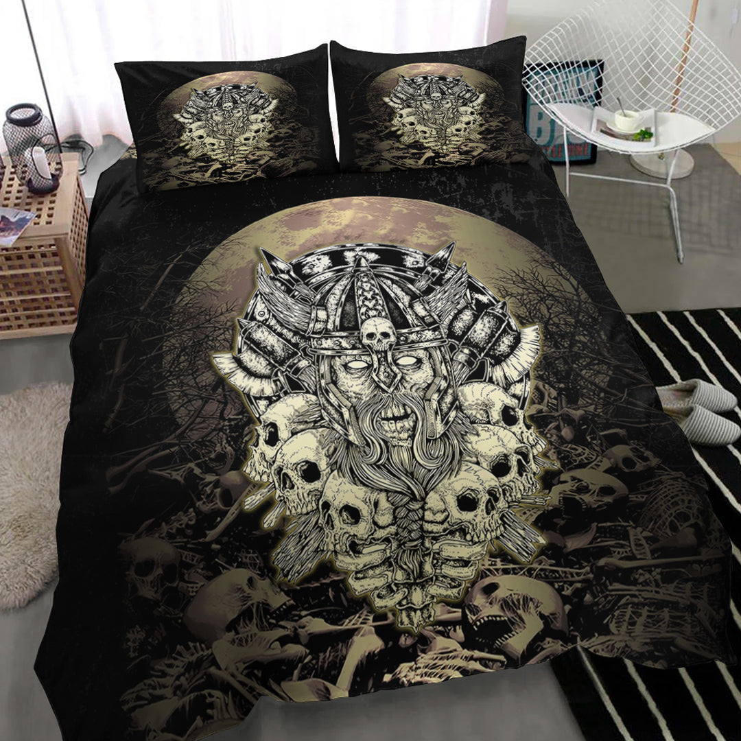 Viking Bedding Set Viking Warrior Old and Skull