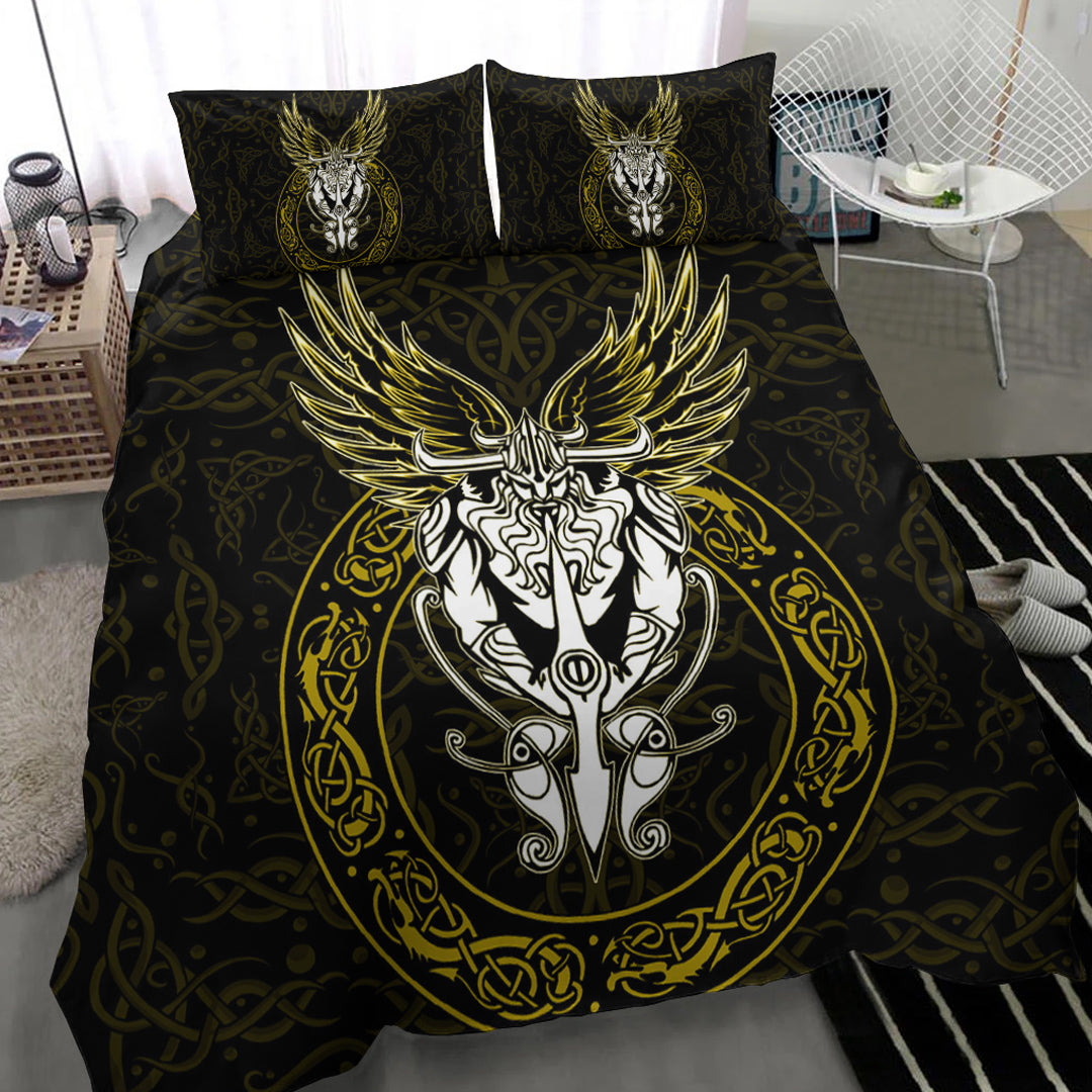 Viking Bedding Set OdinWing Viking Gold