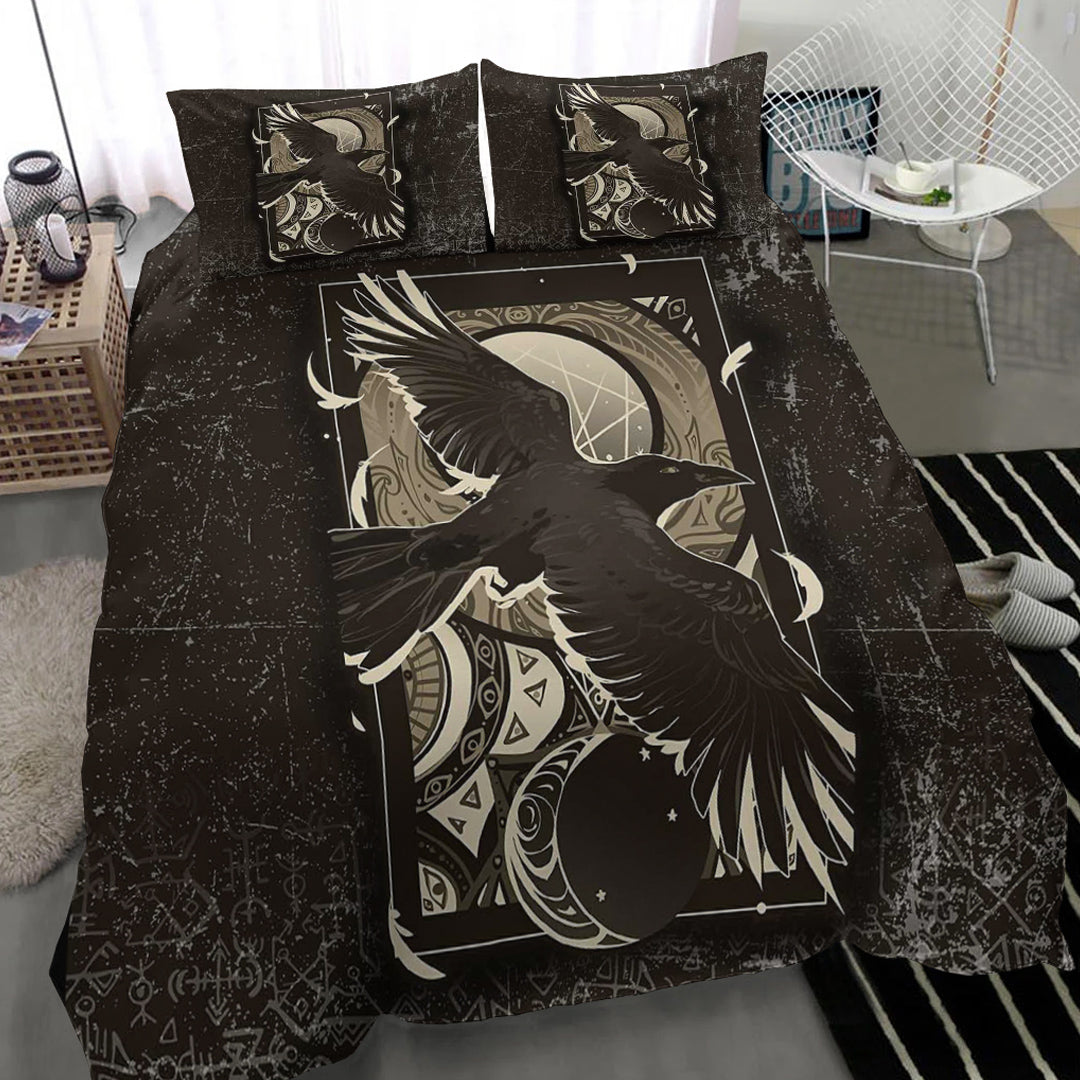 Viking Bedding Set Viking Raven Celtic Sun and Moon