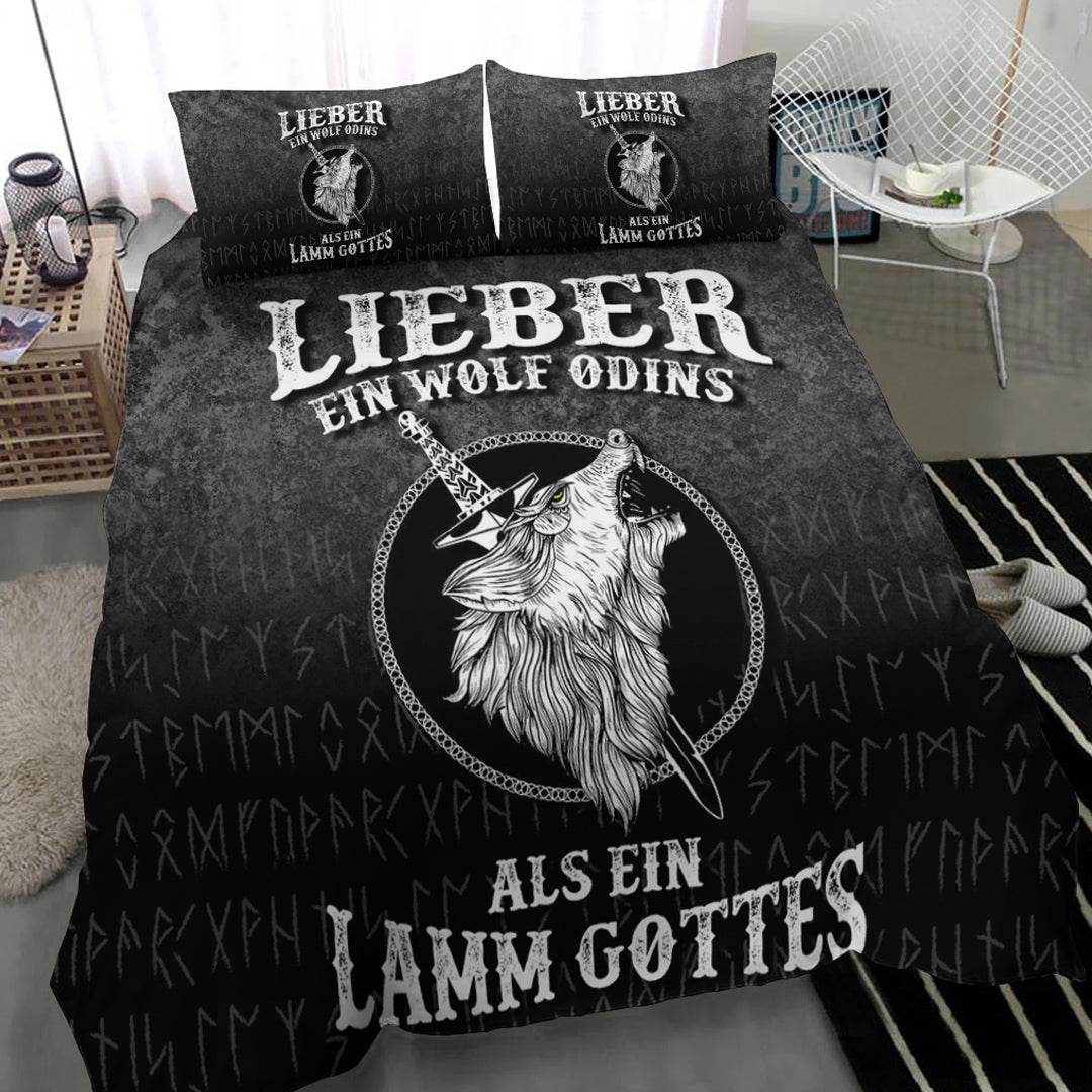 Viking Bedding Set Lieber Ein Wolf Odins Als Ein Lamm Gottes