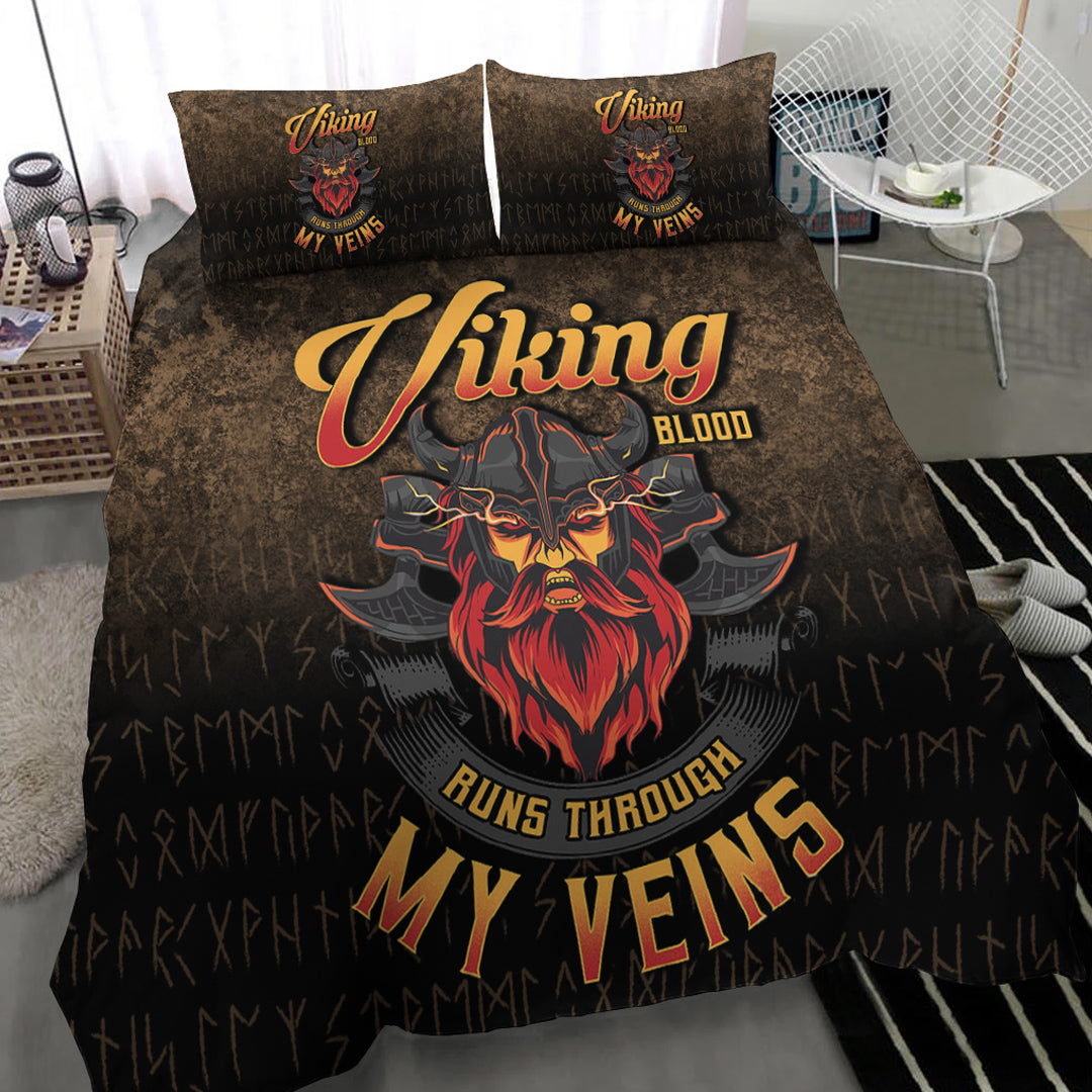 Viking Bedding Set Viking Blood Run Through My Veins Ver02