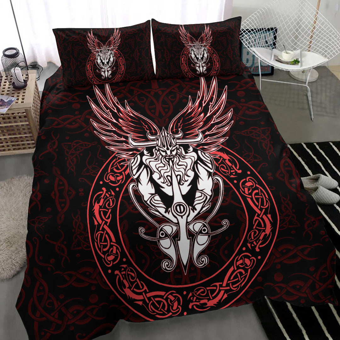 Viking Bedding Set OdinWing Viking Red