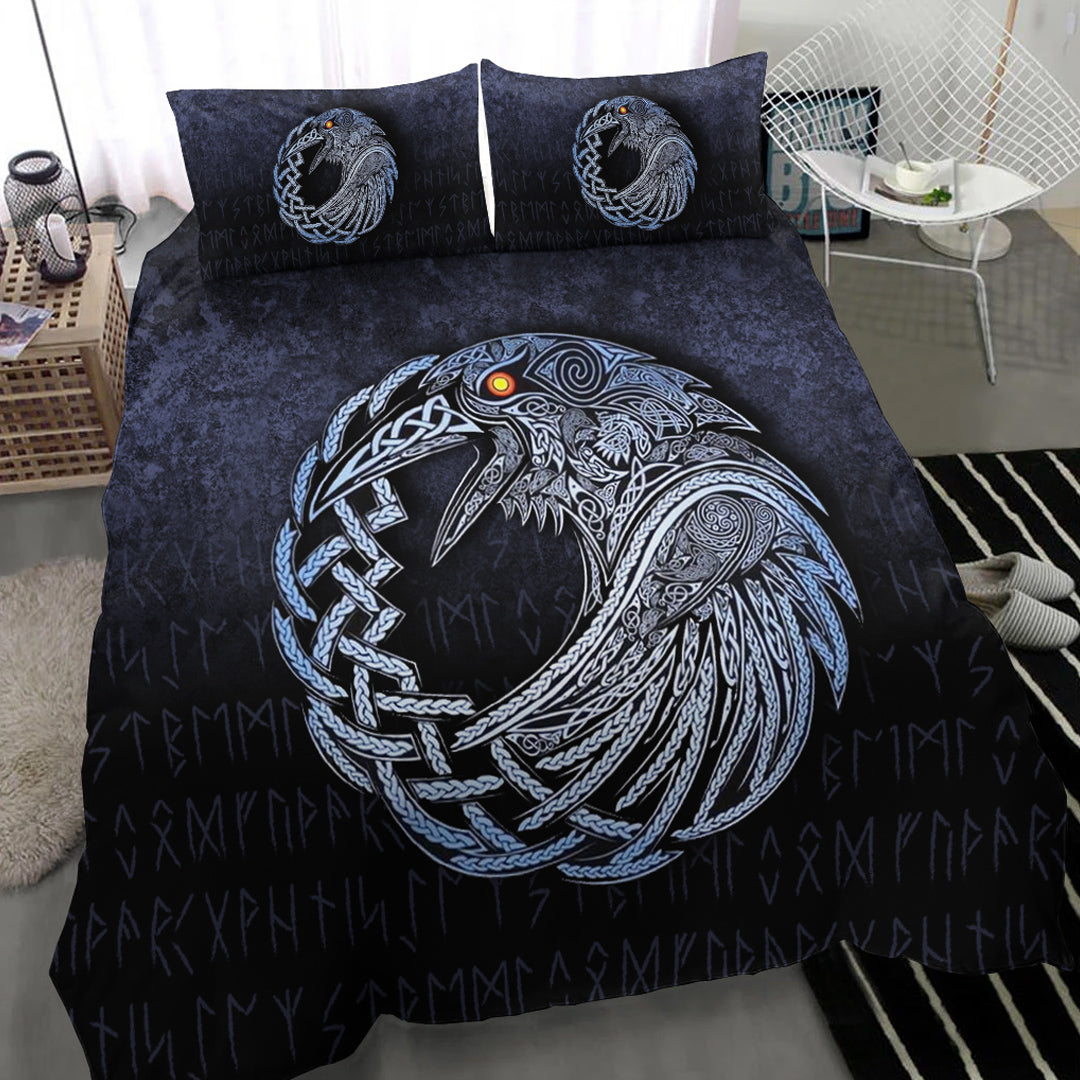 Viking Bedding Set Vikings Raven Special Blue Version