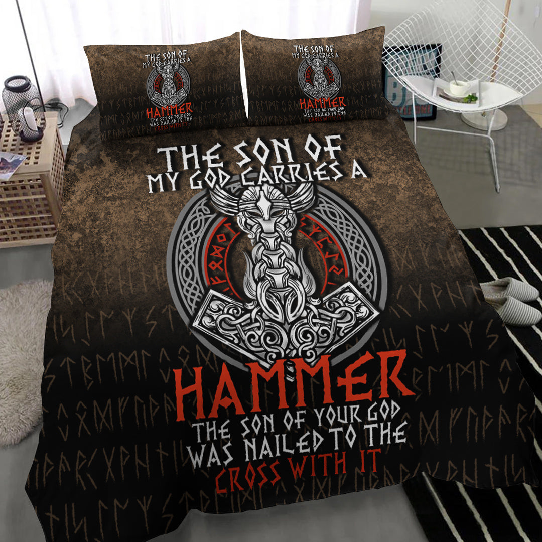 Viking Bedding Set The Son Of My God Odin Style