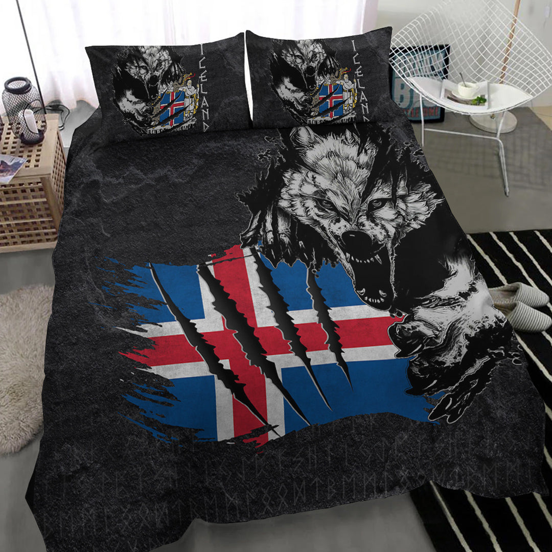 Viking Bedding Set Iceland Wolf Style