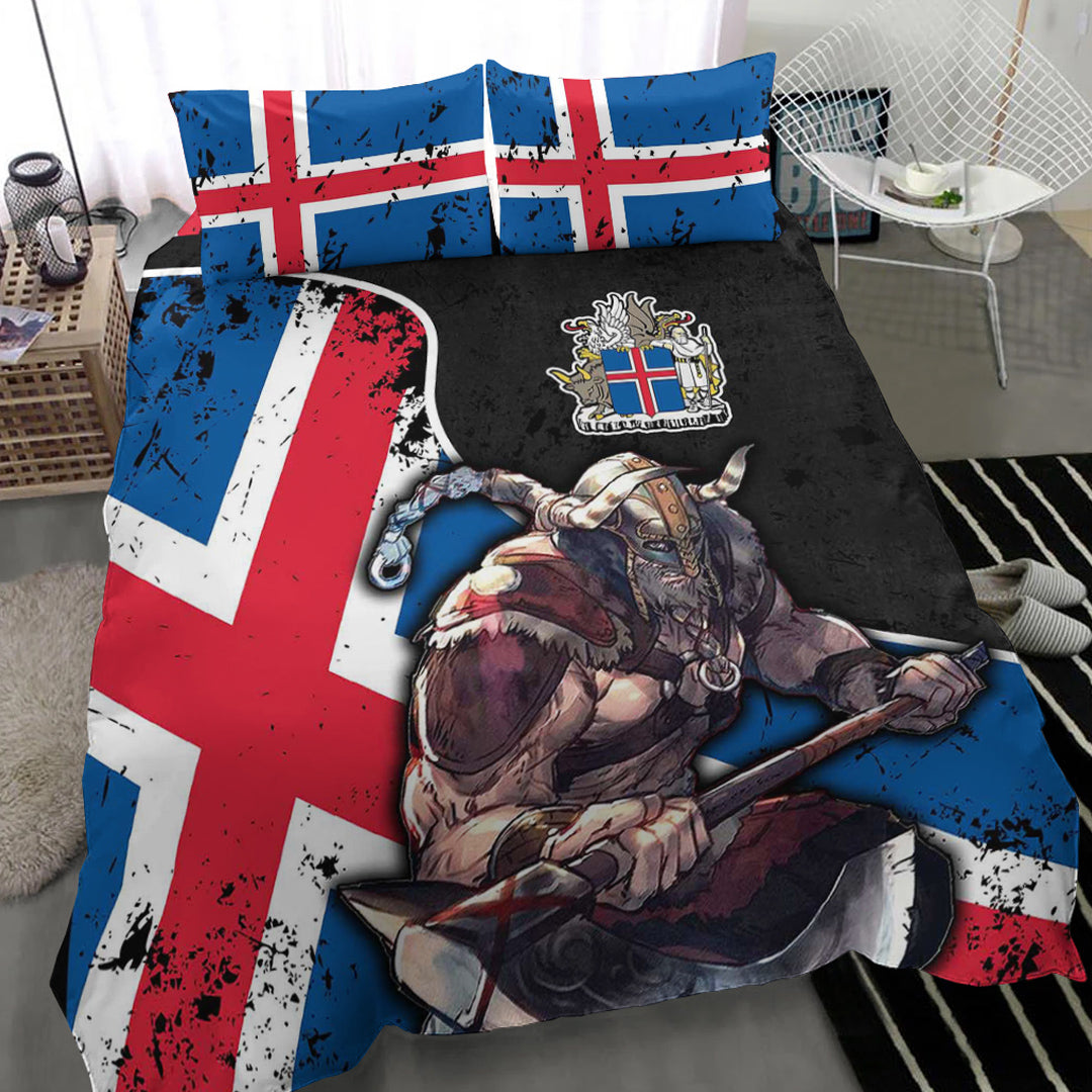 Viking Bedding Set Iceland Warrior Brush Style