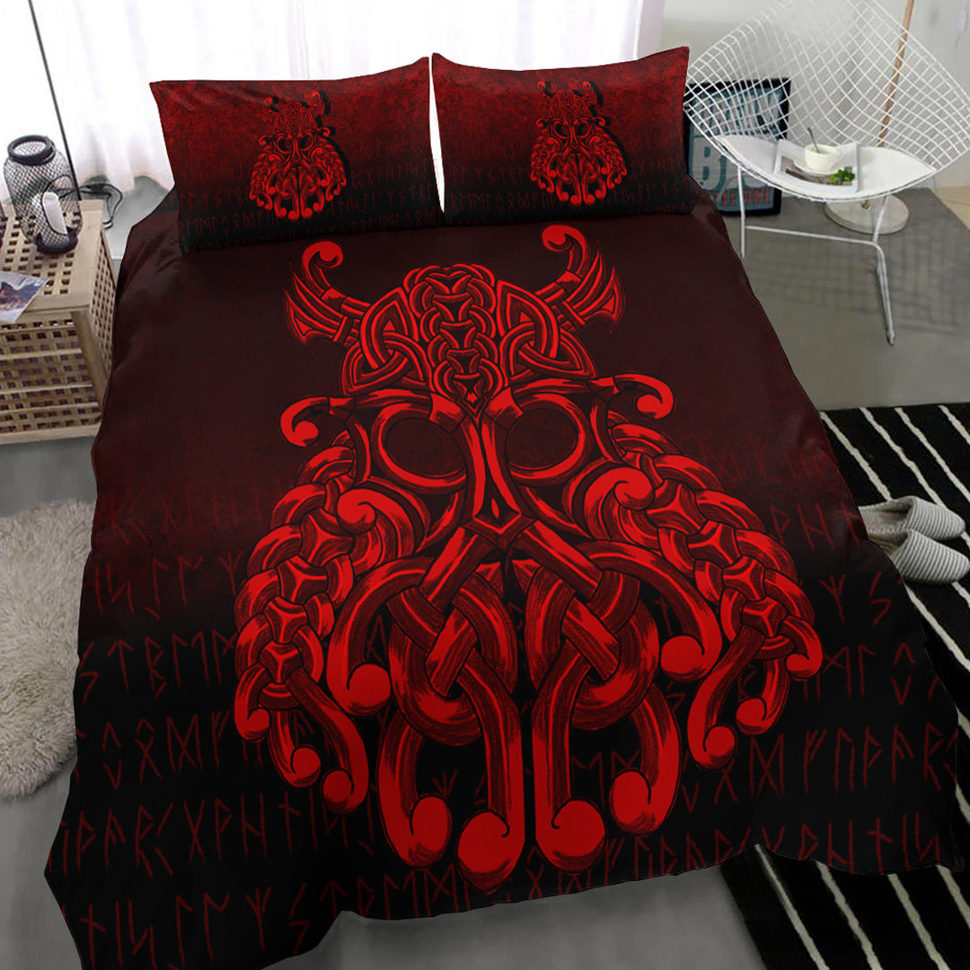 Viking Bedding Set Vikings Odin Valhalla Red Version