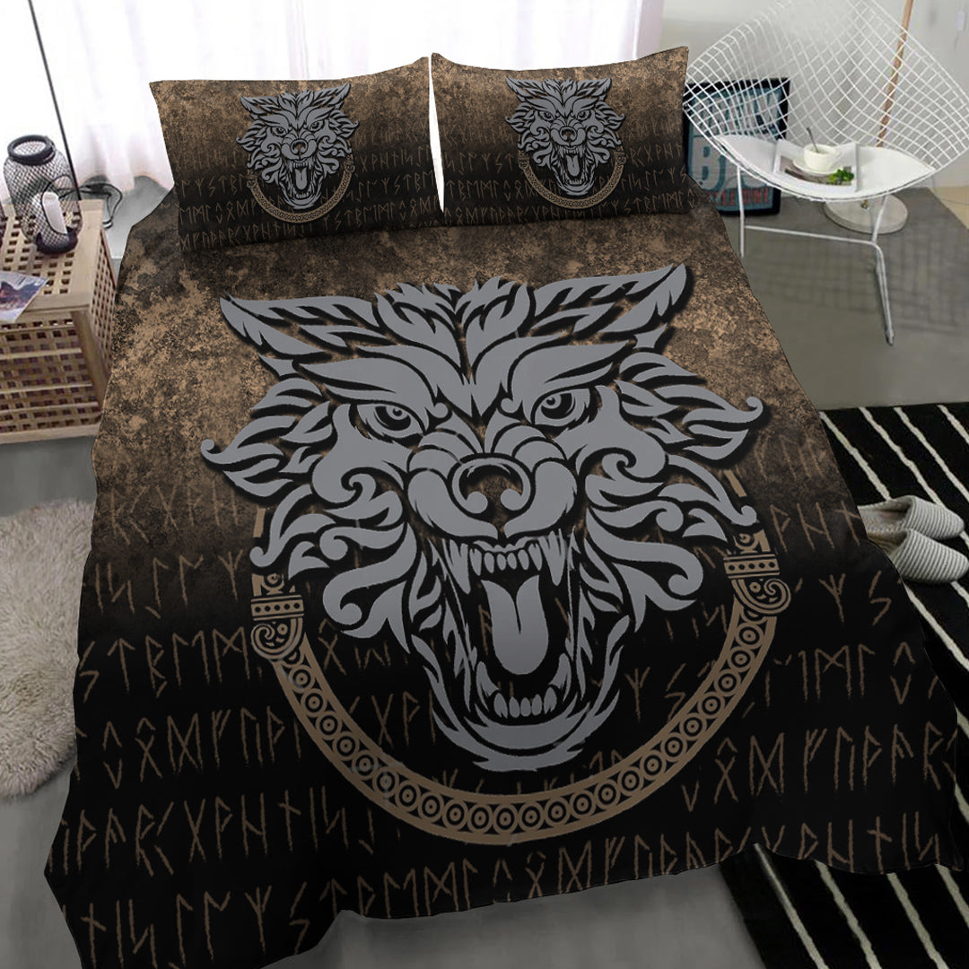 Viking Bedding Set Norse Pagan Viking Wolf