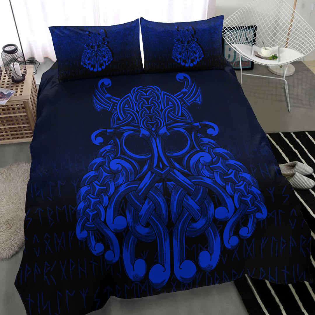 Viking Bedding Set Vikings Odin Valhalla Blue Version