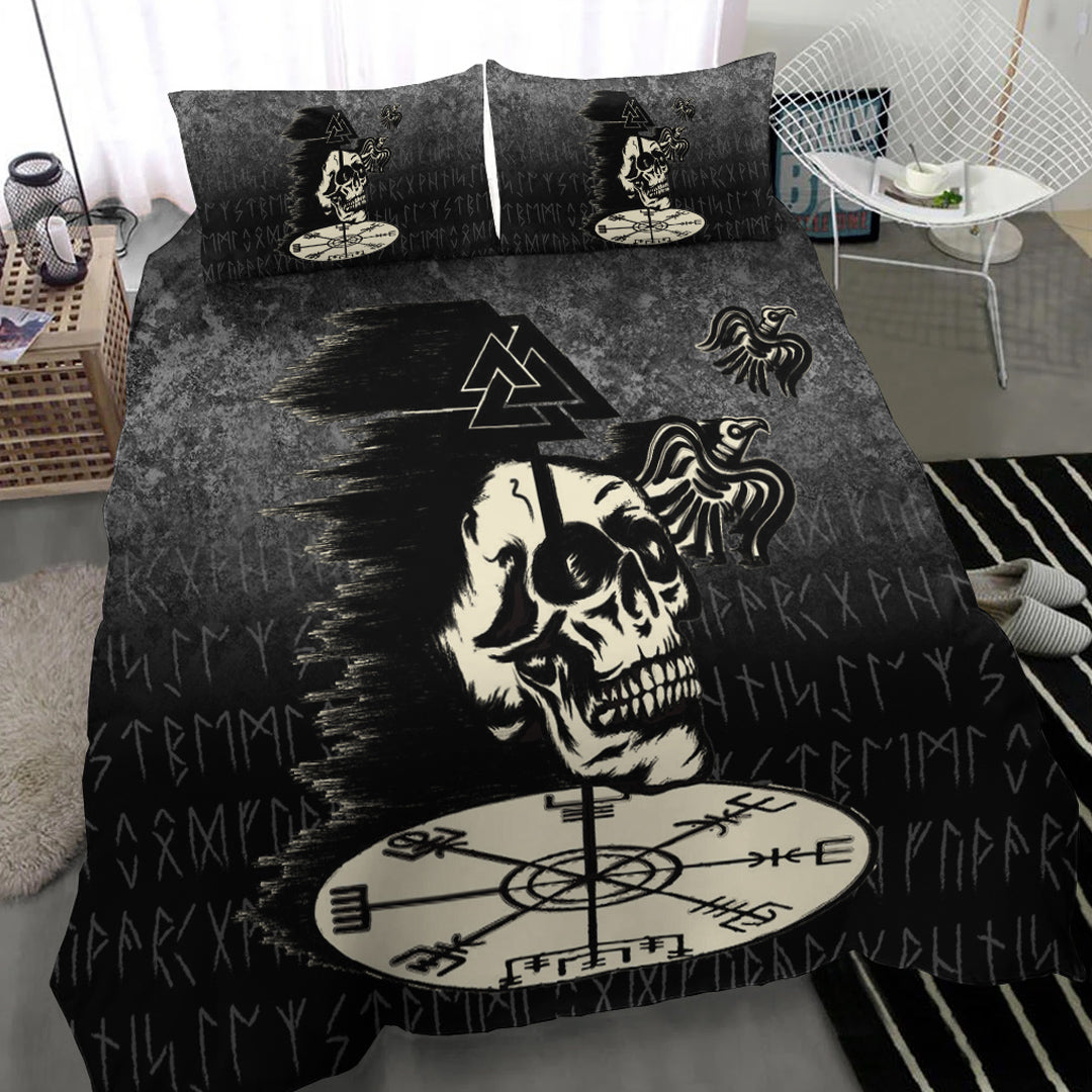 Viking Bedding Set Valhalla Skull Ravens