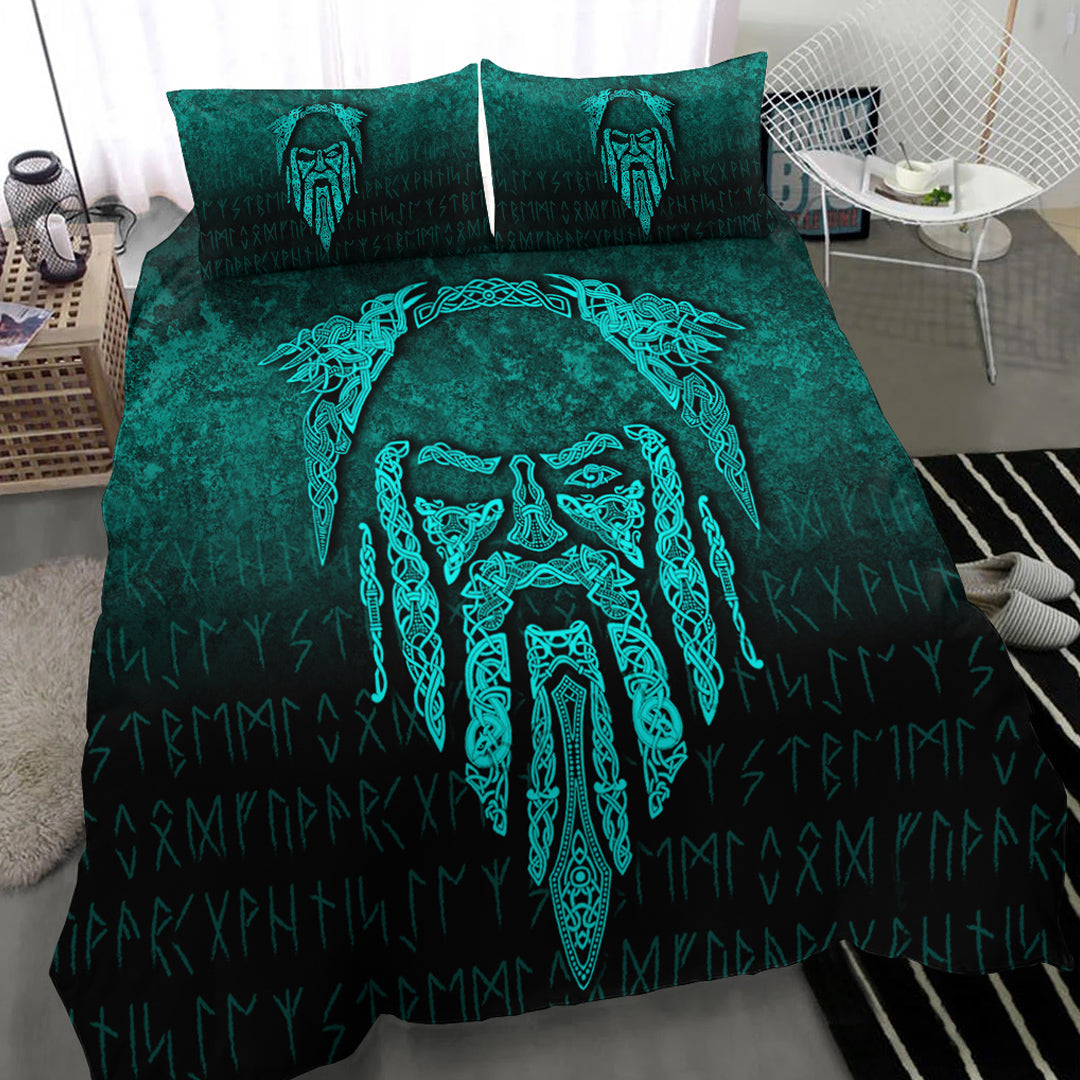 Viking Bedding Set Eye of Odin Cyan Version