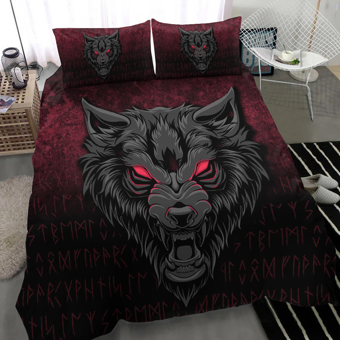 Viking Bedding Set Fenrir Wolf Viking Symbol Norse Mythologie