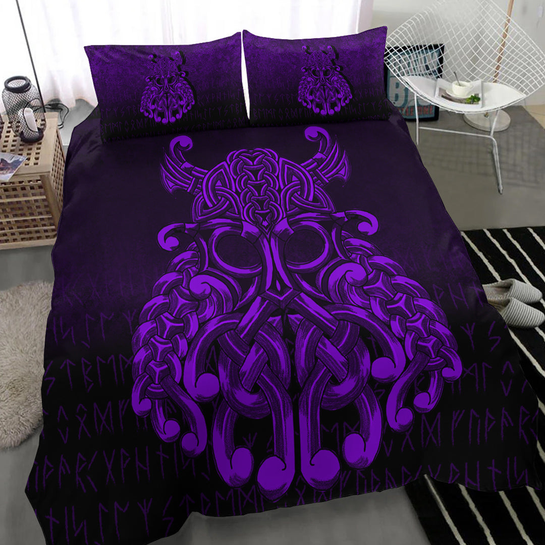 Viking Bedding Set Vikings Odin Valhalla Purple Version