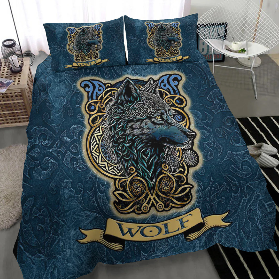 Viking Bedding Set Wolf Celtic Style Ver02