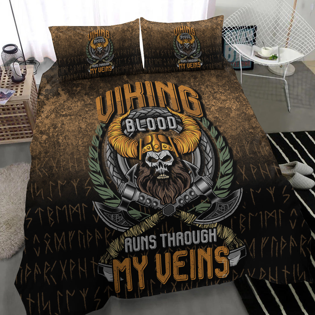 Viking Bedding Set Viking Blood Run Through My Veins Ver01