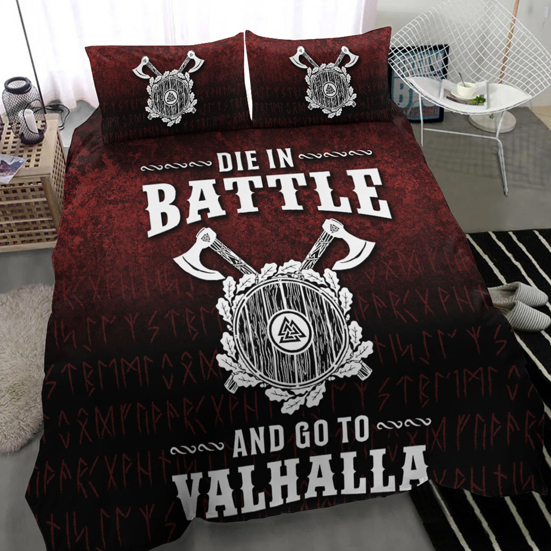 Viking Bedding Set Die in Battle and Go To Valhalla