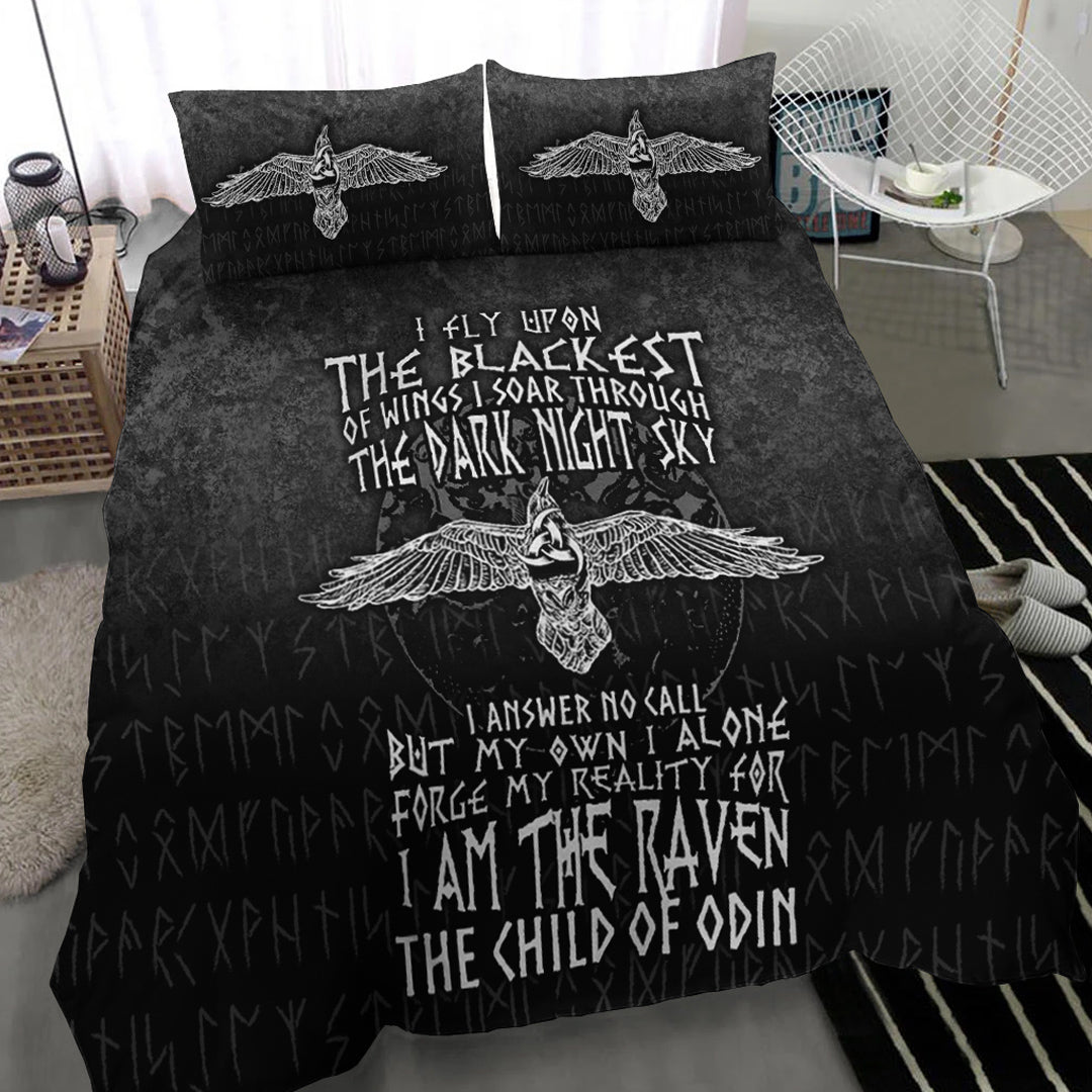 Viking Bedding Set I Am The Raven The Child Of Odin