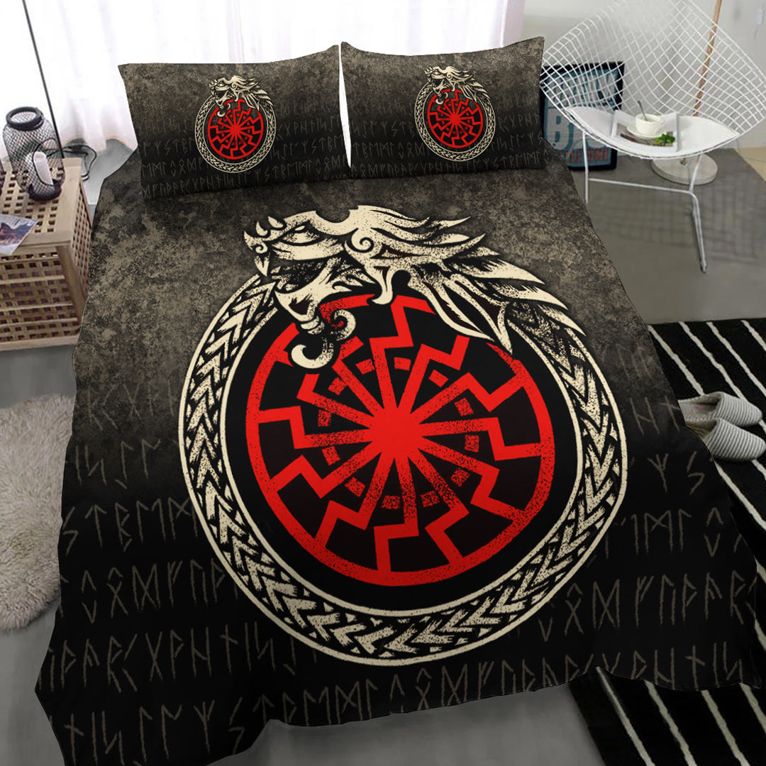 Viking Bedding Set Viking Jormungandr Symbol Midgard Serpent Child Of Loki