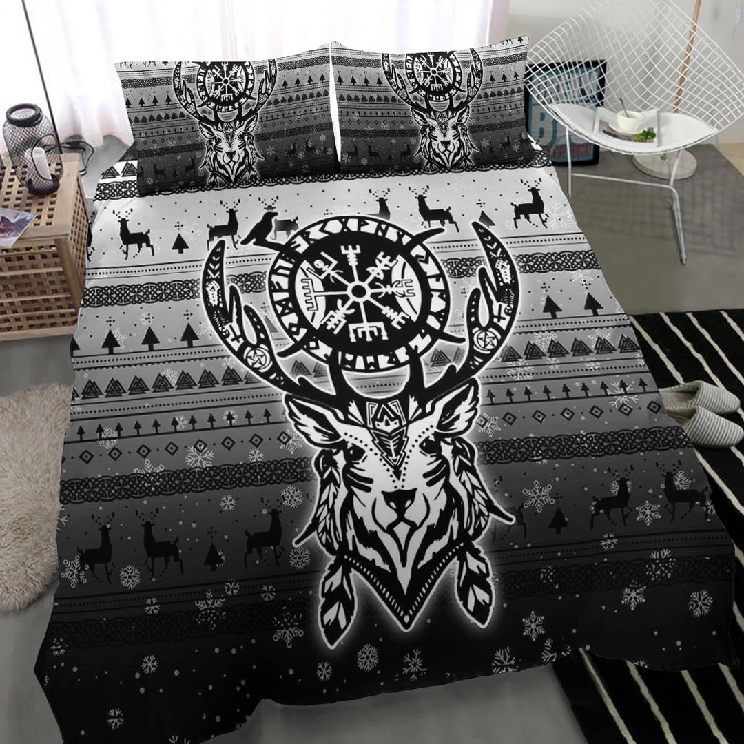 Viking Bedding Set Viking Reindeer Vegvisir