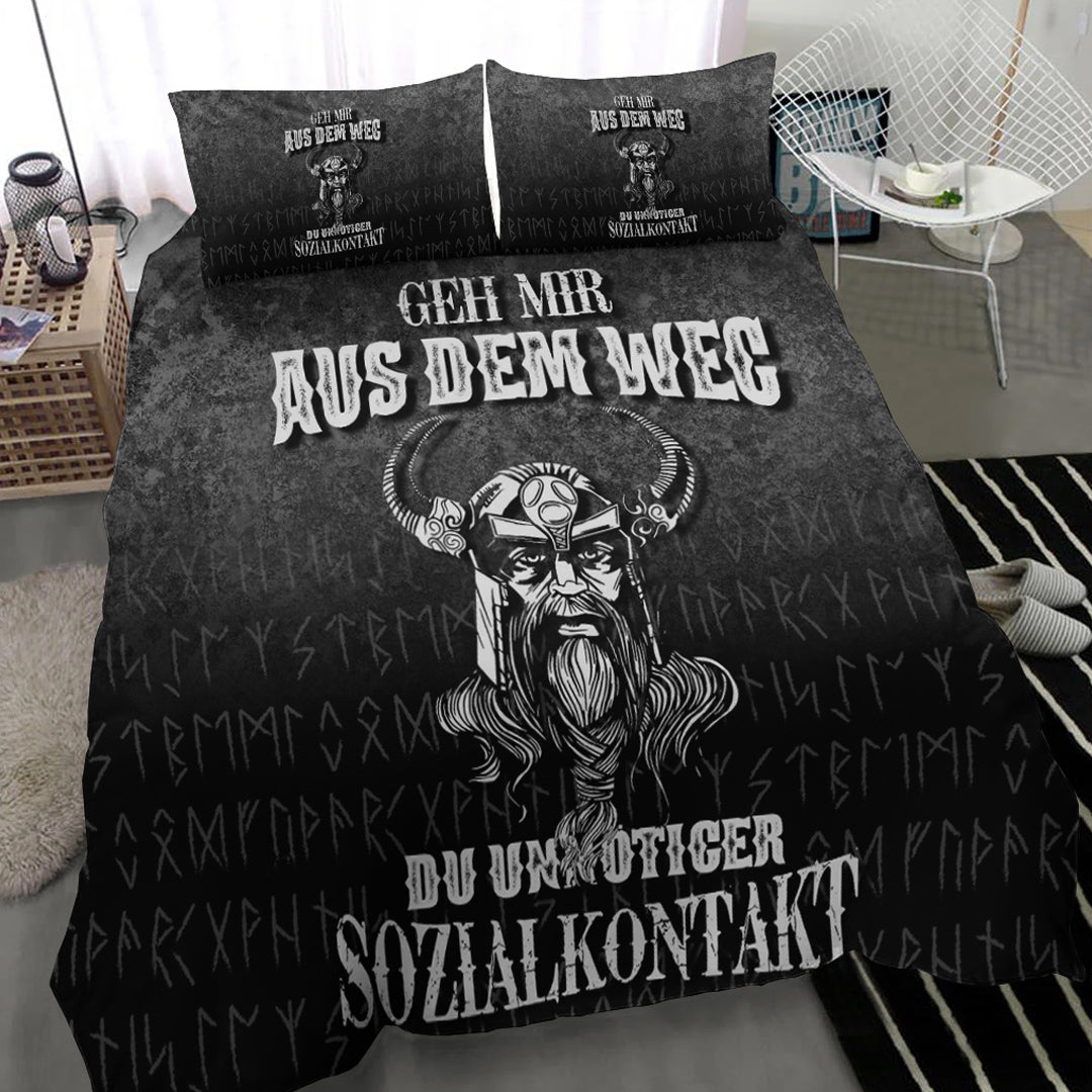 Viking Bedding Set Geh mir aus dem Weg du unnotiger Sozialkontakt