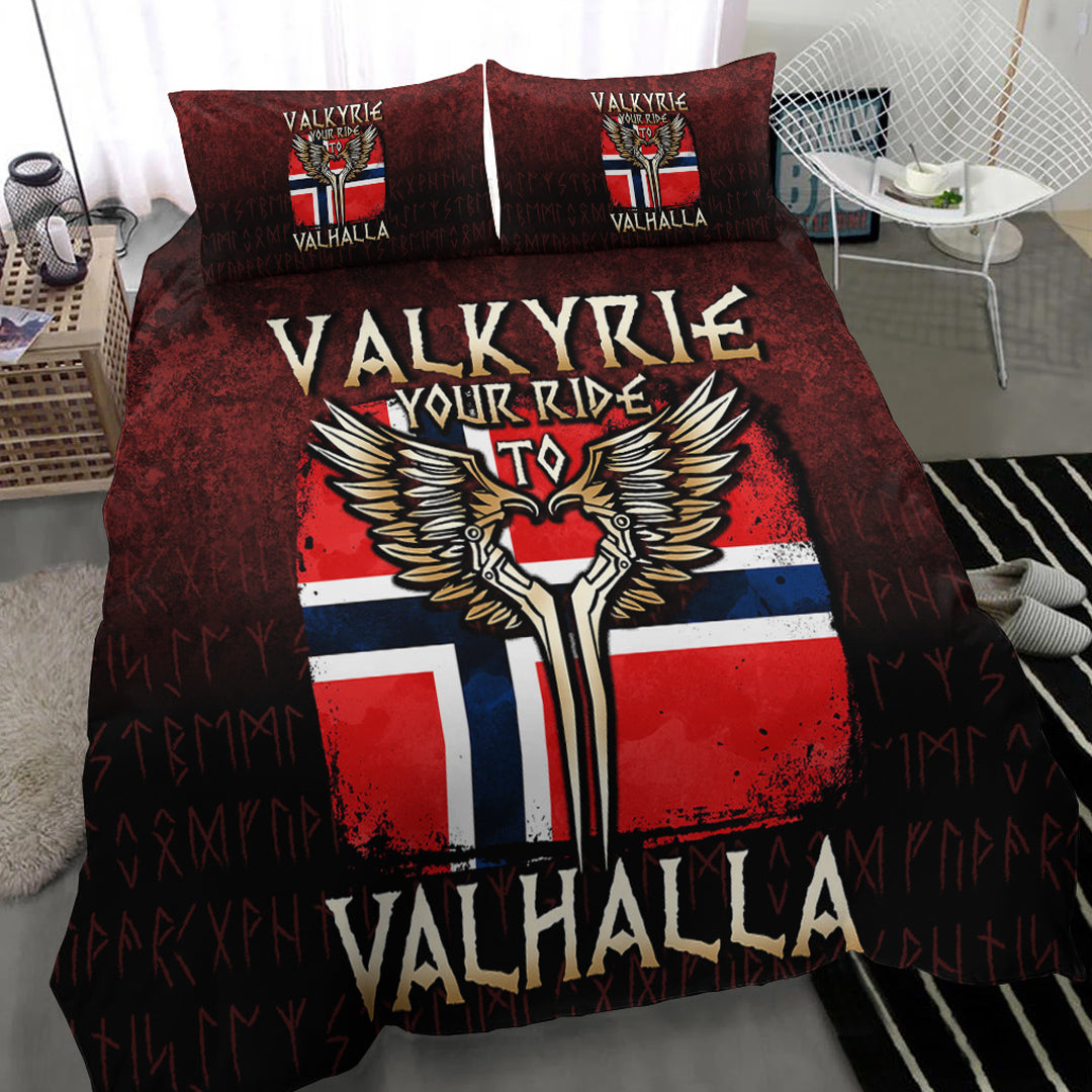 Viking Bedding Set Valkyrie Your Ride to Valhalla Norway