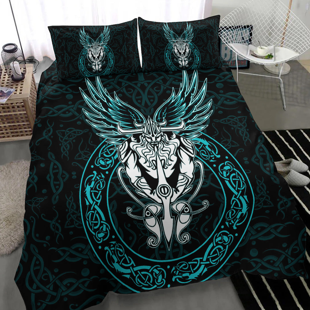 Viking Bedding Set OdinWing Viking Turquoise