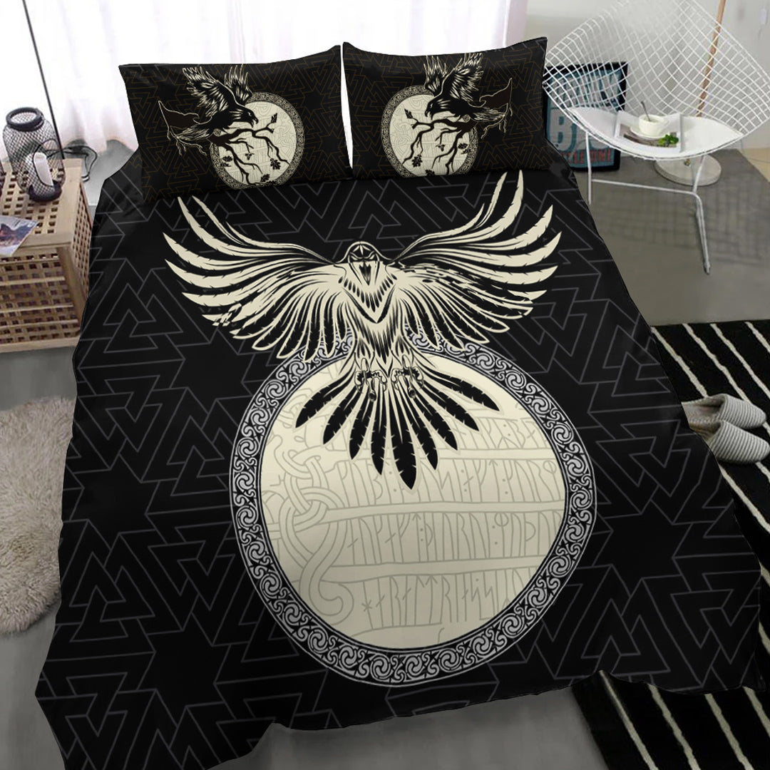 Viking Bedding Set Viking Raven Gold