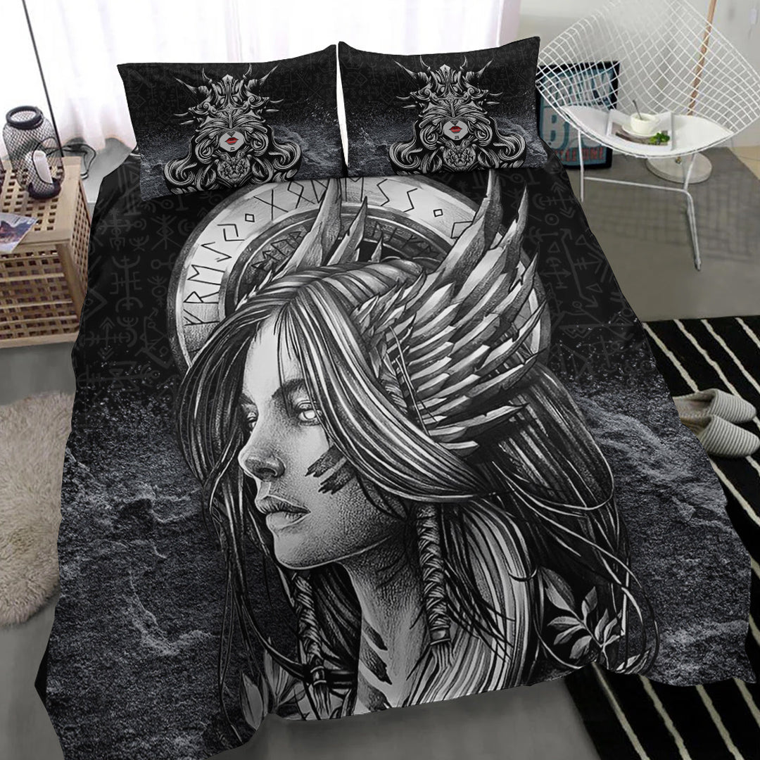 Viking Bedding Set Valkyries Sad Style