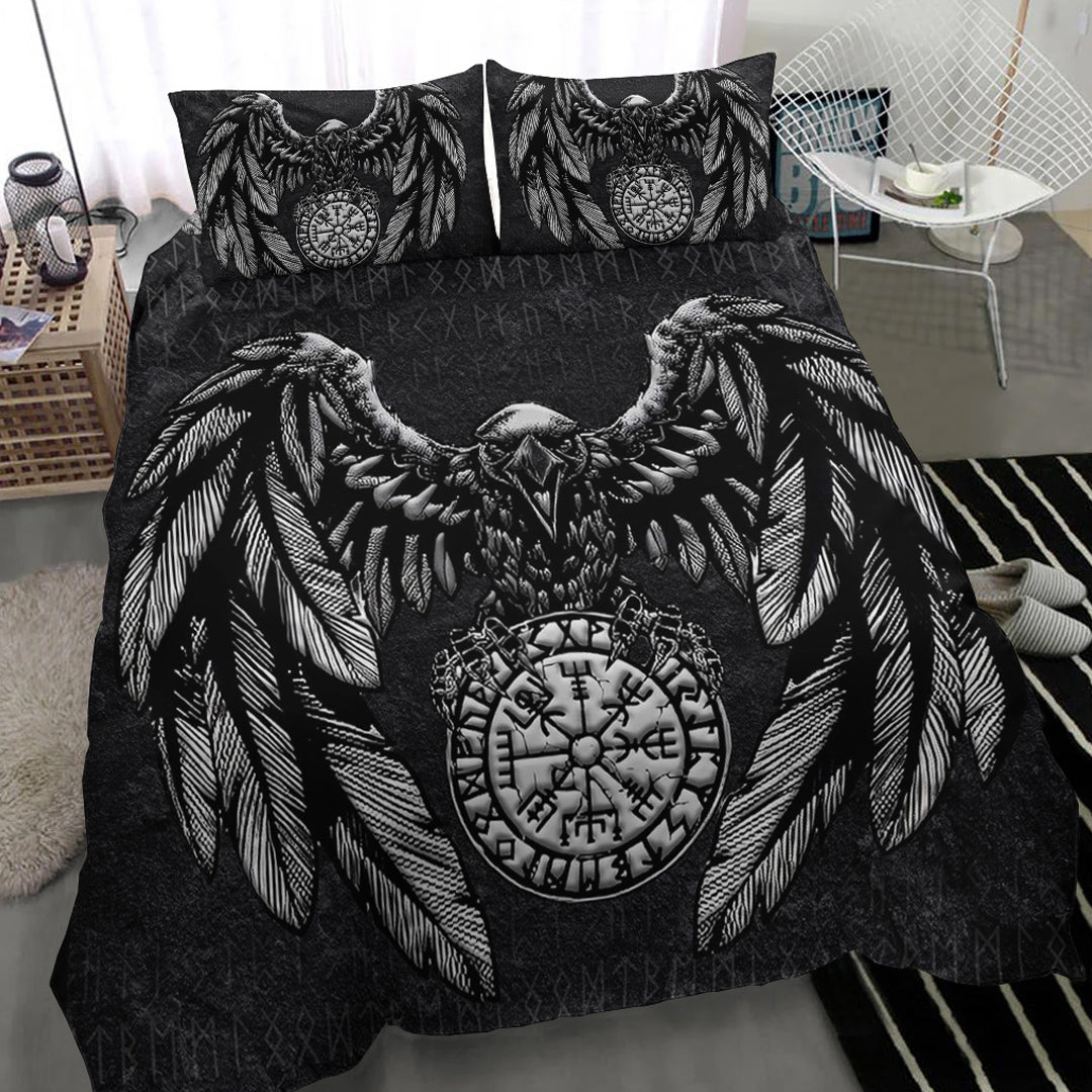 Viking Bedding Set Circle Raven