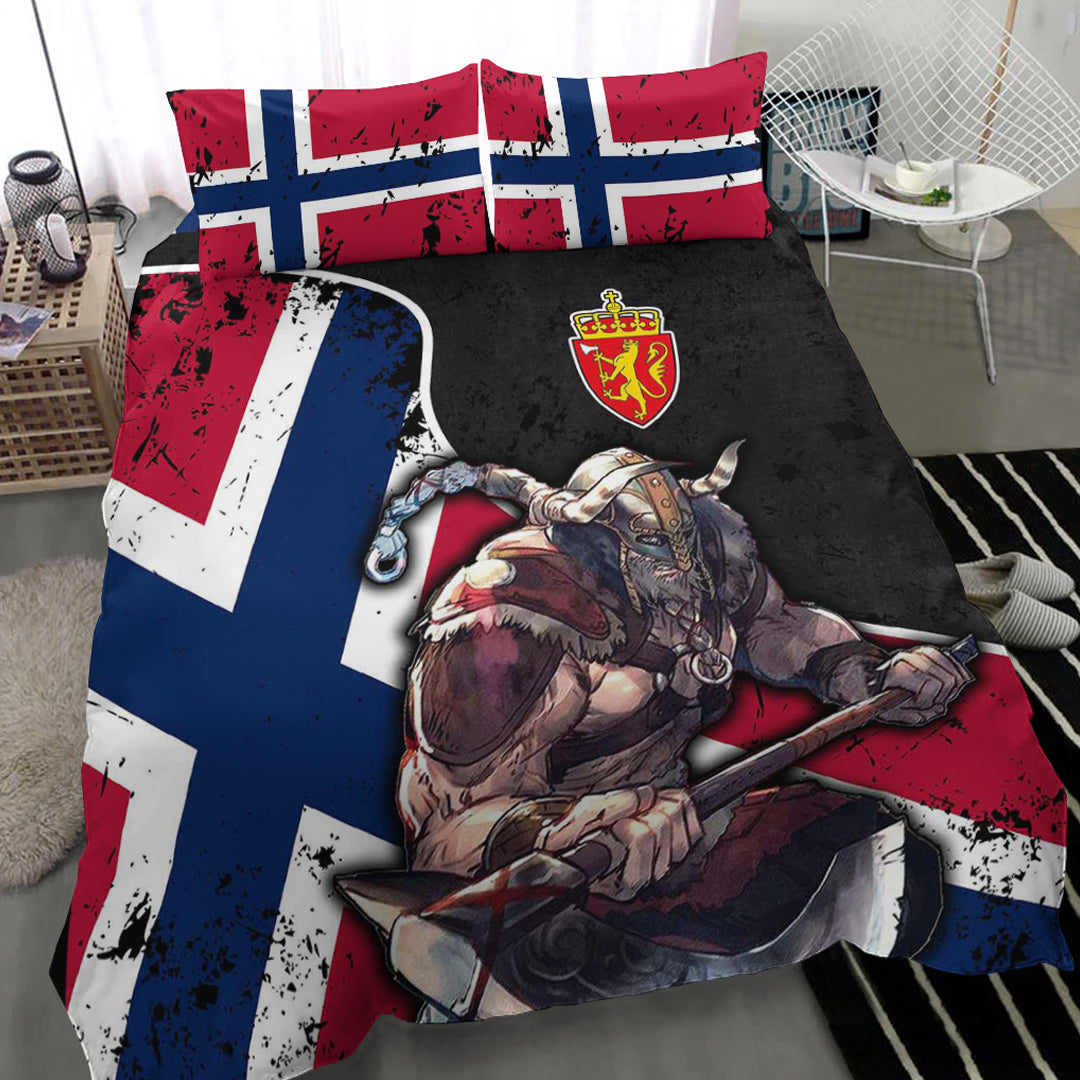 Viking Bedding Set Norway Warrior Brush Style