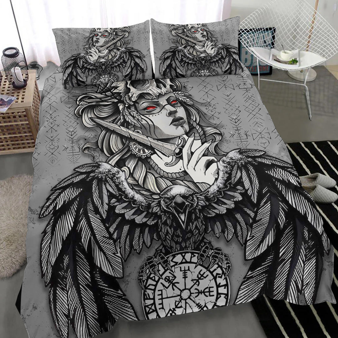 Viking Bedding Set Valkyries Raven Cletic