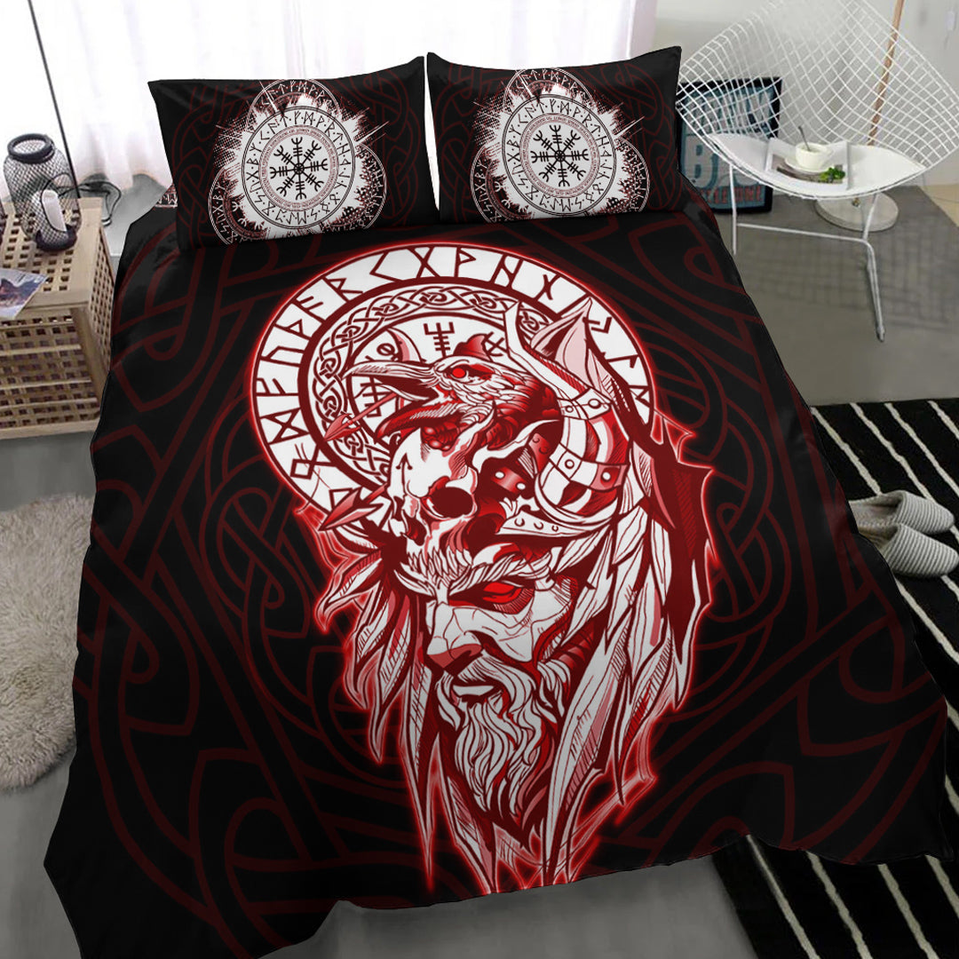 Viking Bedding Set Viking Odin Set Red