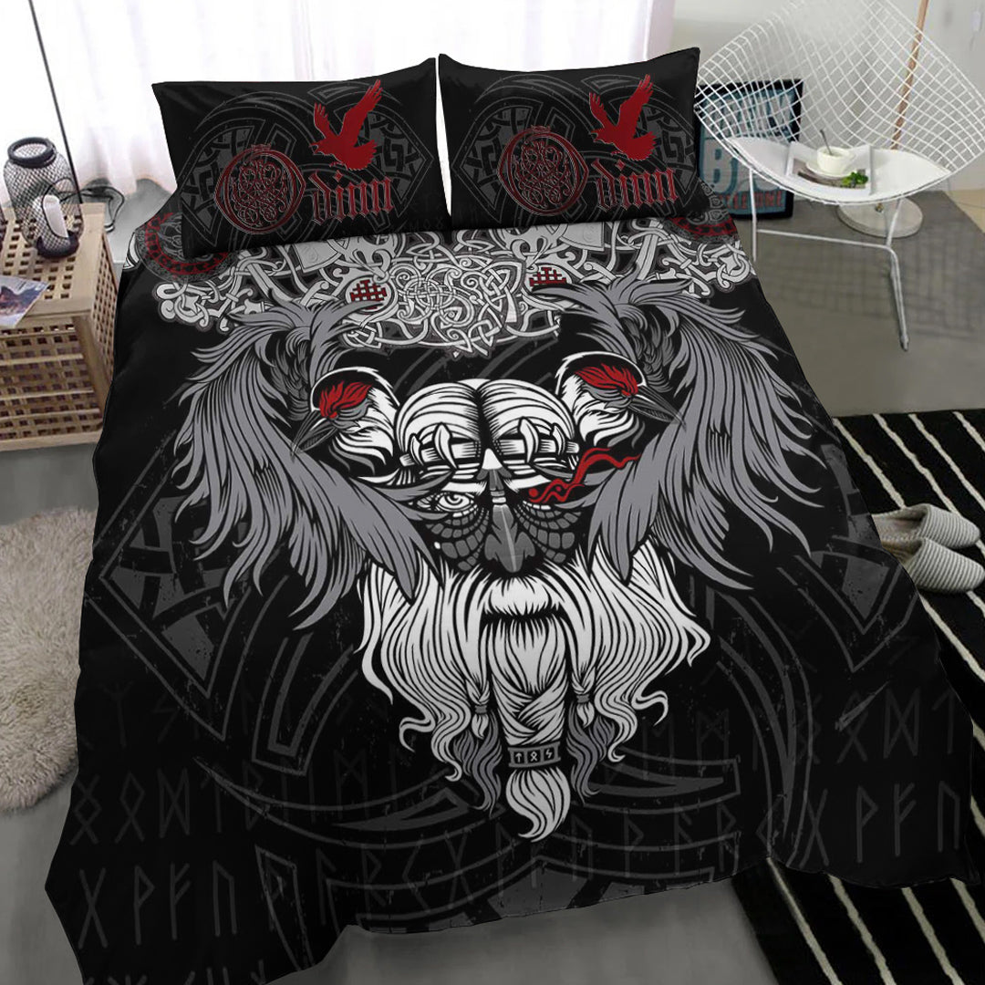 Viking Bedding Set God Odin and His Raven