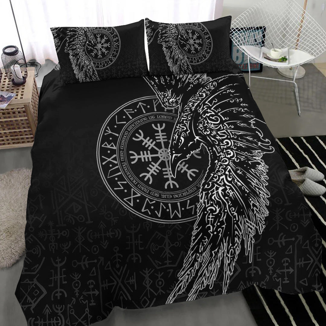 Viking Bedding Set Raven and Helm of Awe