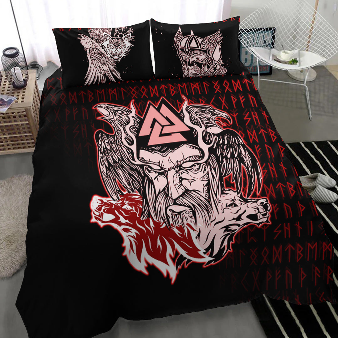 Viking Bedding Set Odin Viking Set Red