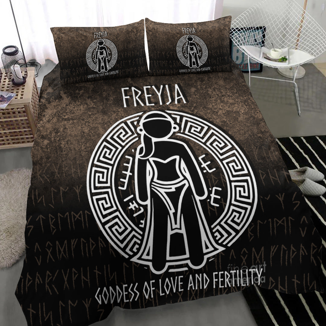 Viking Bedding Set Freyja the Goddess of Love and Fertility