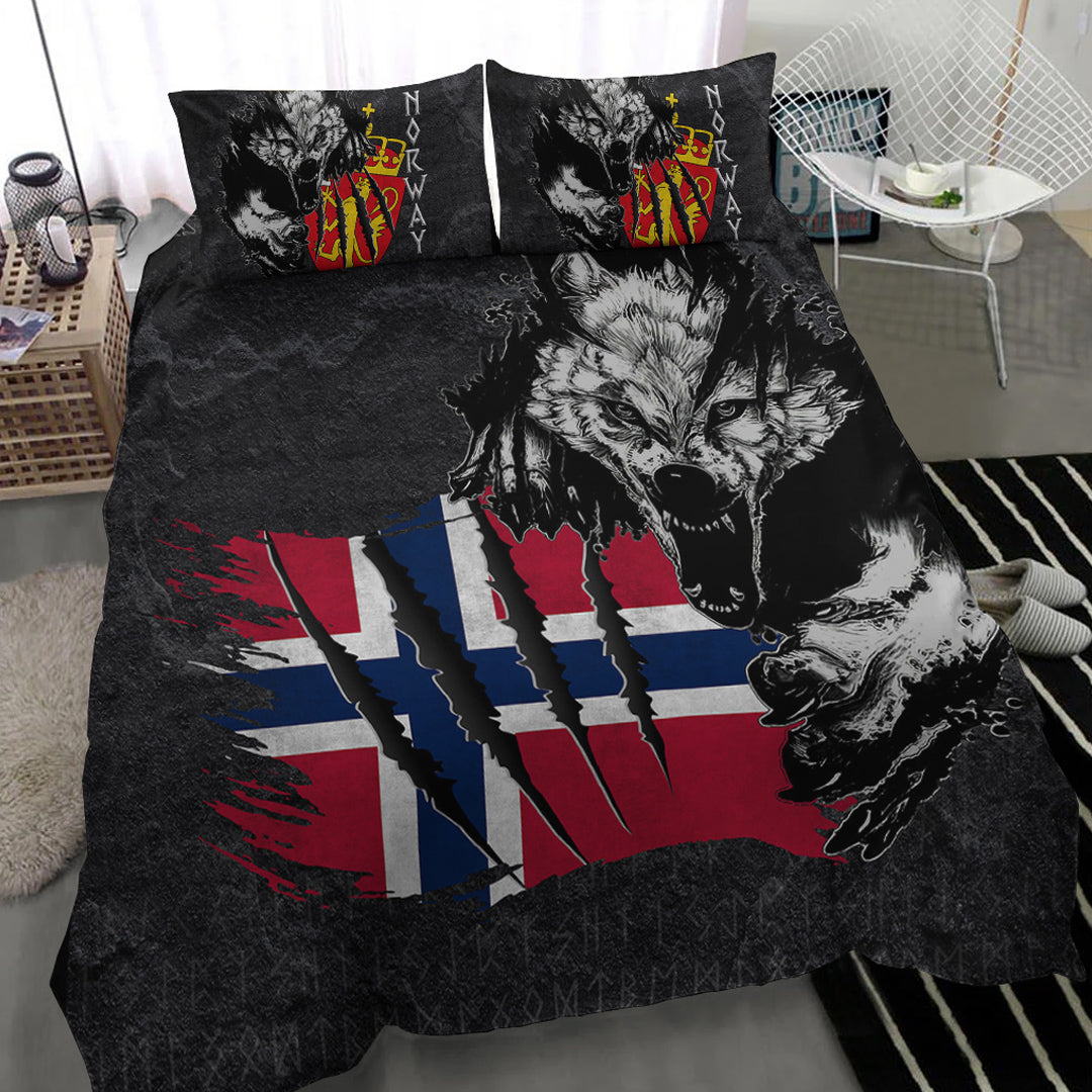 Viking Bedding Set Norway Wolf Style