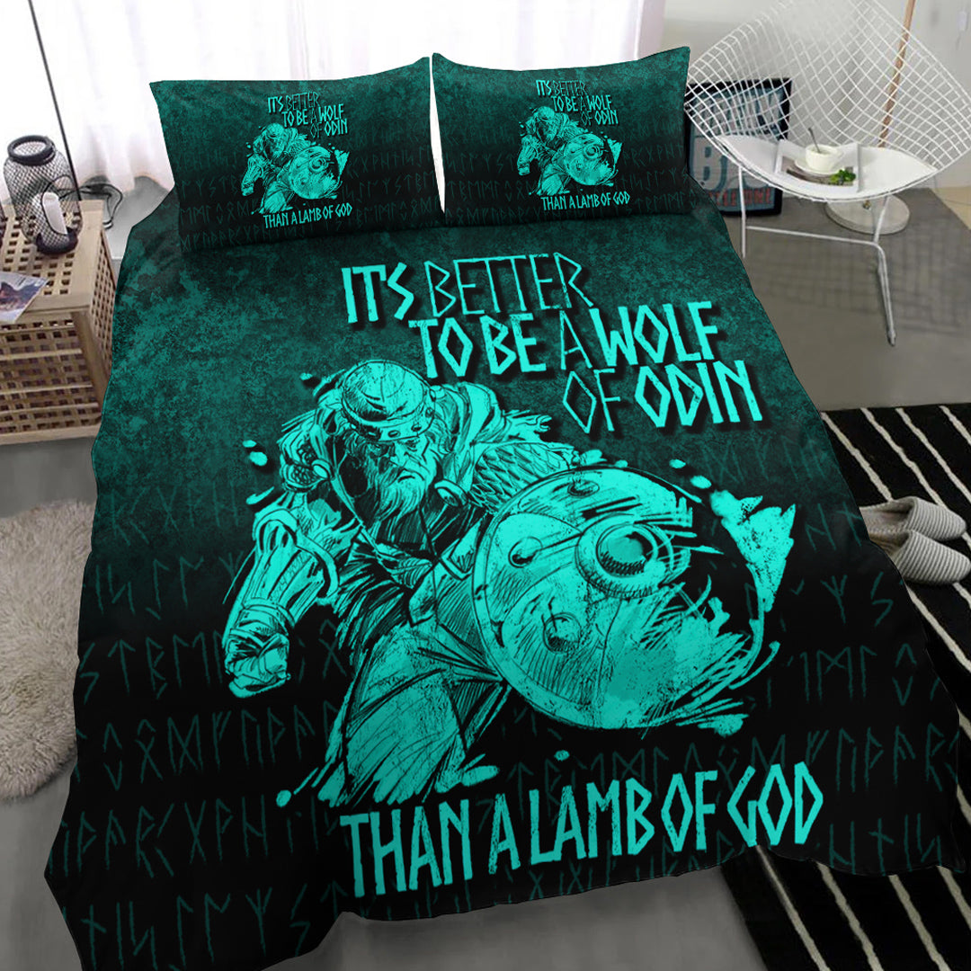 Viking Bedding Set It's Better To Be A Wolf Of Odin Than A Lamb Of God Ver01