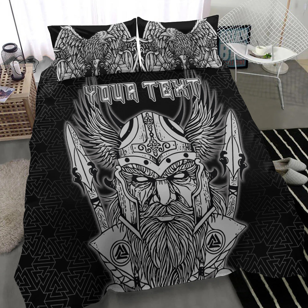 Viking Bedding Set Odin And Raven Red Ver01