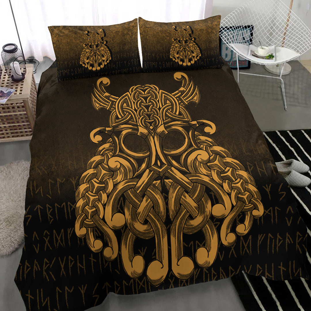 Viking Bedding Set Vikings Odin Valhalla Gold Version