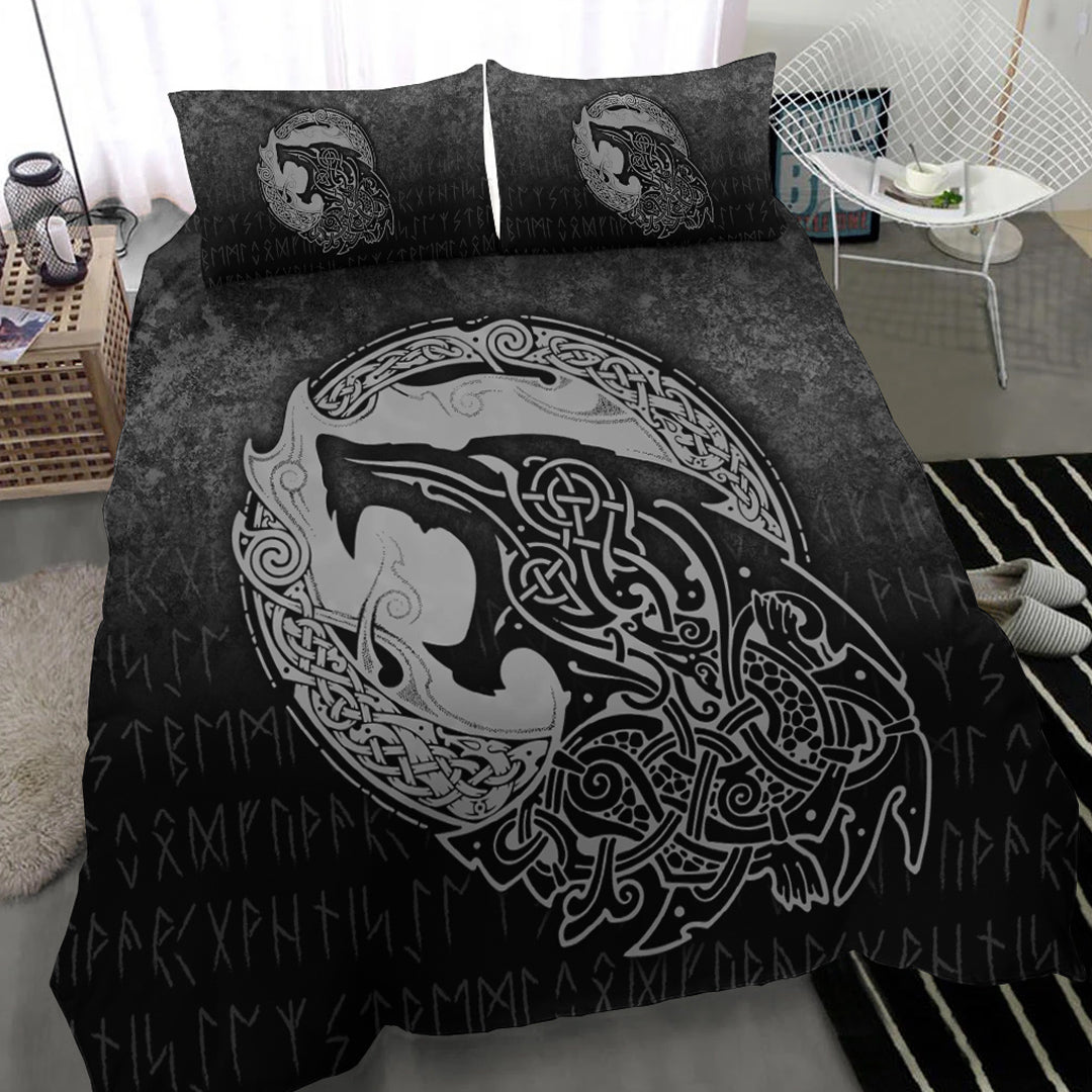 Viking Bedding Set Fenrir Viking 3D Tattoo Special Version