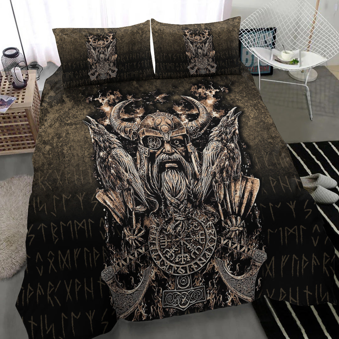 Viking Bedding Set Odin with Hugin and Munin