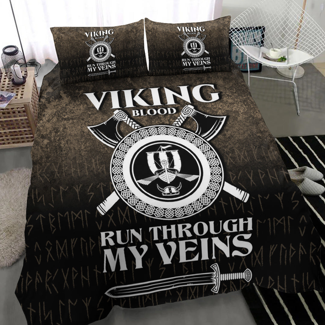 Viking Bedding Set Viking Blood Run Through My Veins Ver05