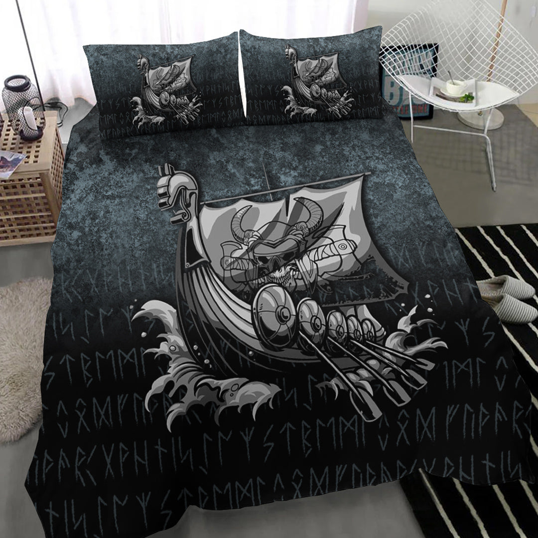 Viking Bedding Set Victory or Valhalla Drakkar Ver02