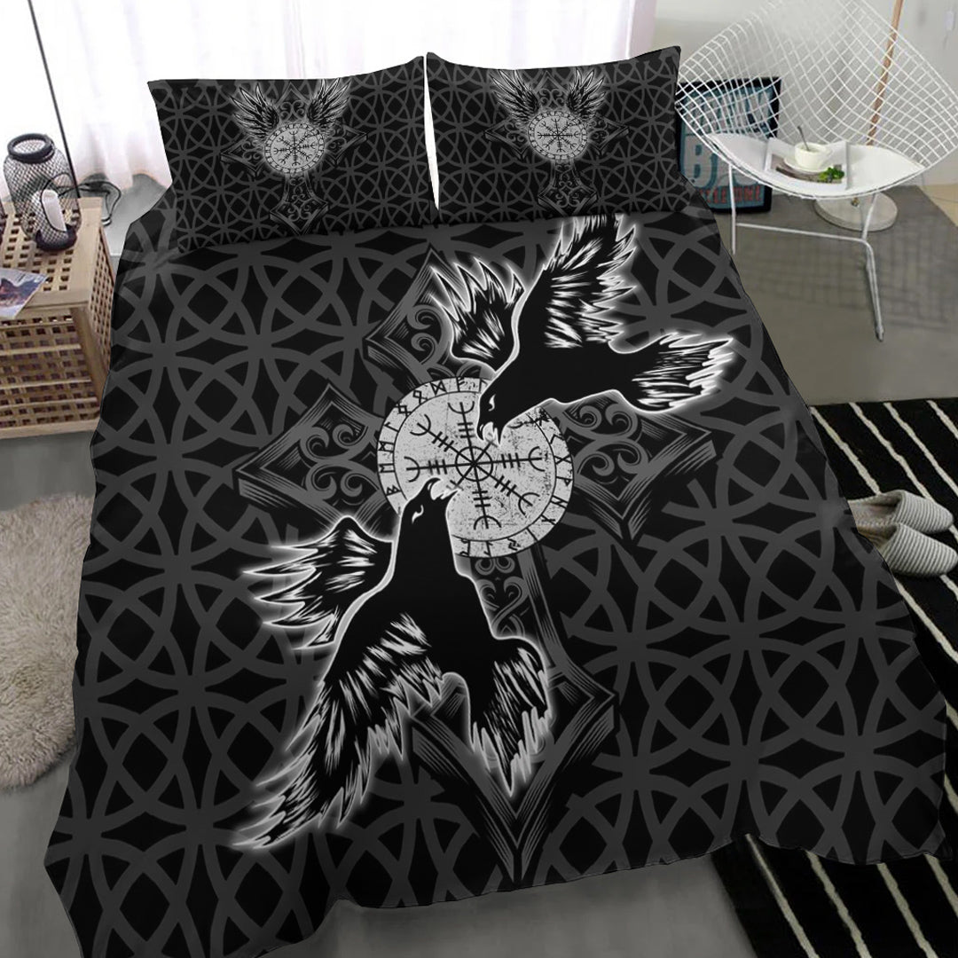 Viking Bedding Set Viking Raven Cross