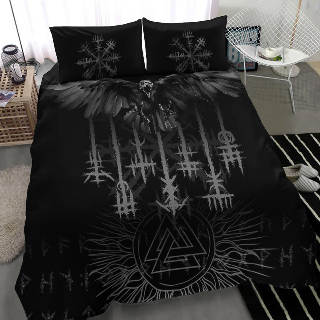 Viking Bedding Set Raven and Valknut