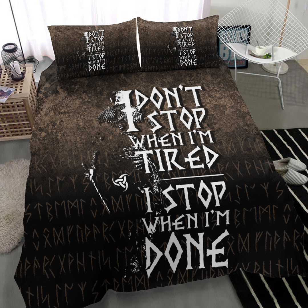 Viking Bedding Set I Don't Stop When I'm Tired I Stop When I'm Done